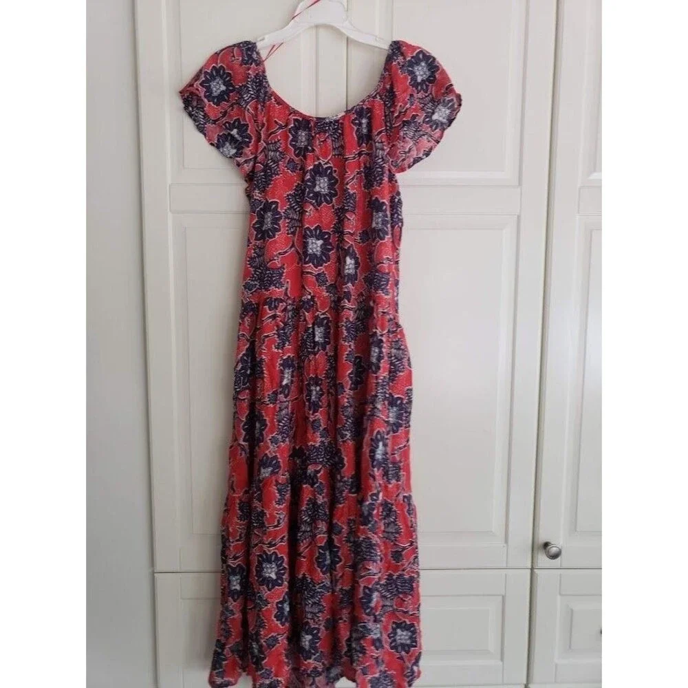 Knox Rose Red Floral Flutter Sleeve Midi Dress -Womens XS - NEW - Picture 3 of 6